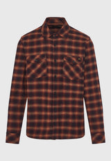 Cămașă bărbătească în carouri din bumbac, cu buzunare la piept