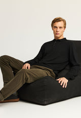 Tricou polo cu mânecă lungă din material tricotat