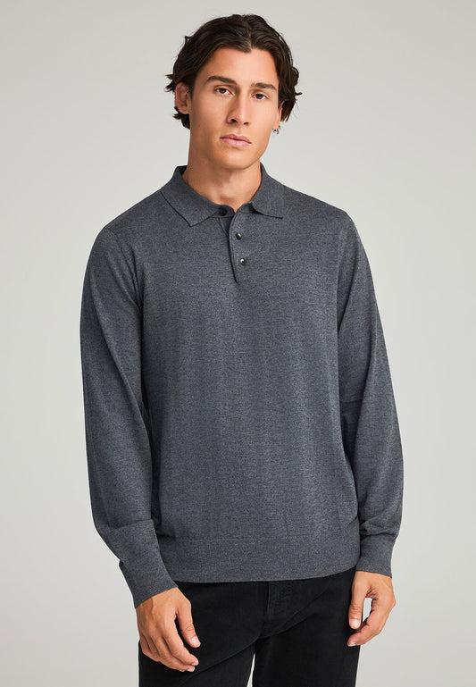 Tricou polo cu mânecă lungă din material tricotat