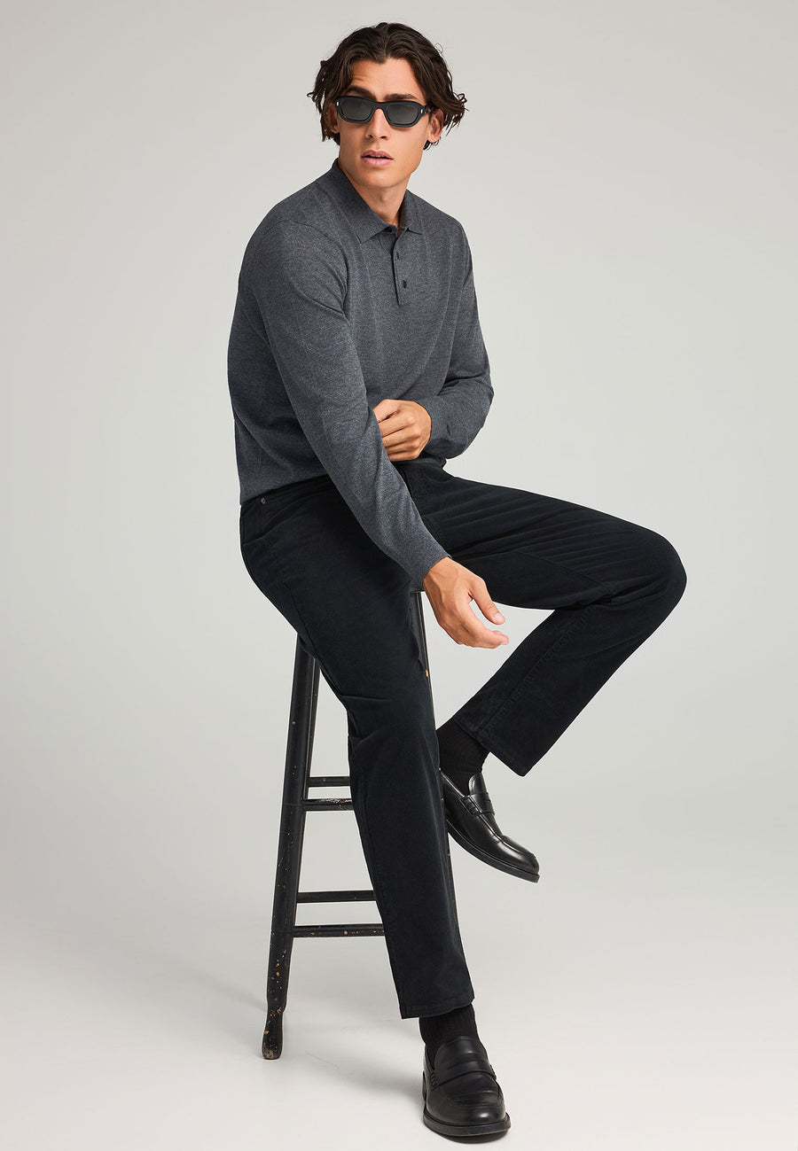 Tricou polo cu mânecă lungă din material tricotat