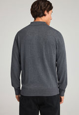 Tricou polo cu mânecă lungă din material tricotat