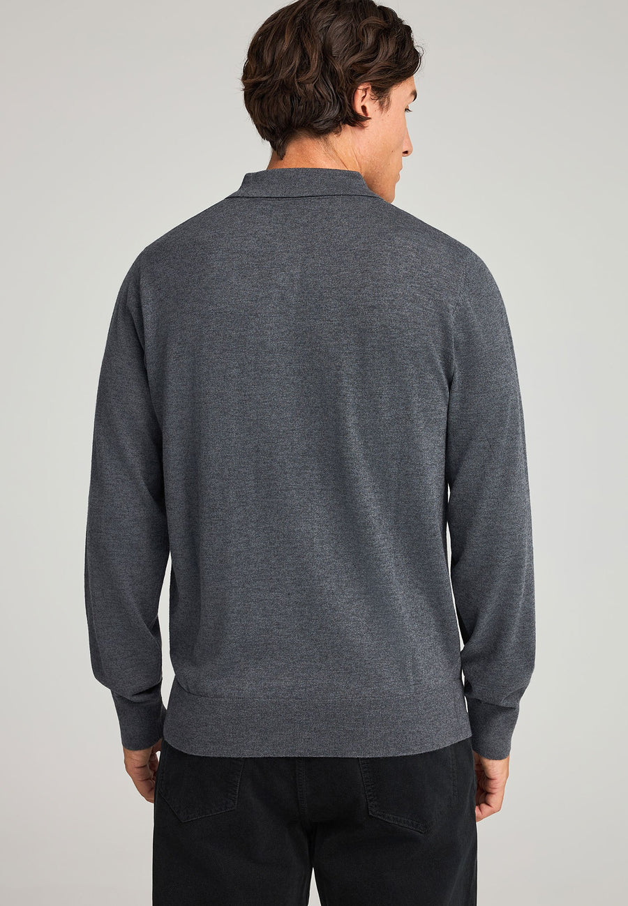 Tricou polo cu mânecă lungă din material tricotat