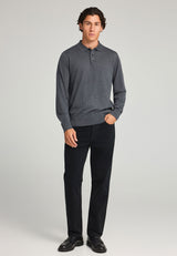 Tricou polo cu mânecă lungă din material tricotat