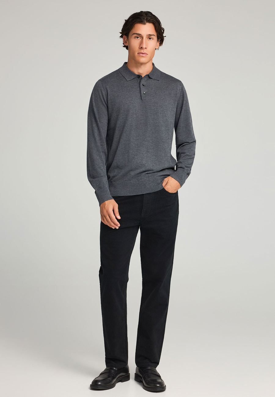 Tricou polo cu mânecă lungă din material tricotat