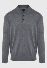 Tricou polo cu mânecă lungă din material tricotat