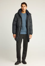 Jachetă pufoasă cu glugă pentru bărbați