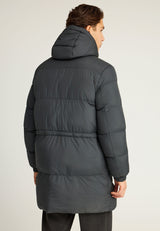 Jachetă pufoasă cu glugă pentru bărbați