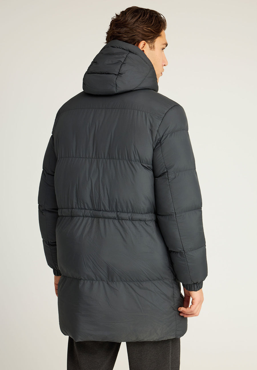 Jachetă pufoasă cu glugă pentru bărbați