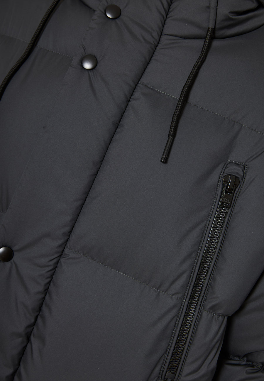 Jachetă pufoasă cu glugă pentru bărbați