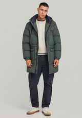 Jachetă pufoasă cu glugă pentru bărbați