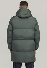 Jachetă pufoasă cu glugă pentru bărbați