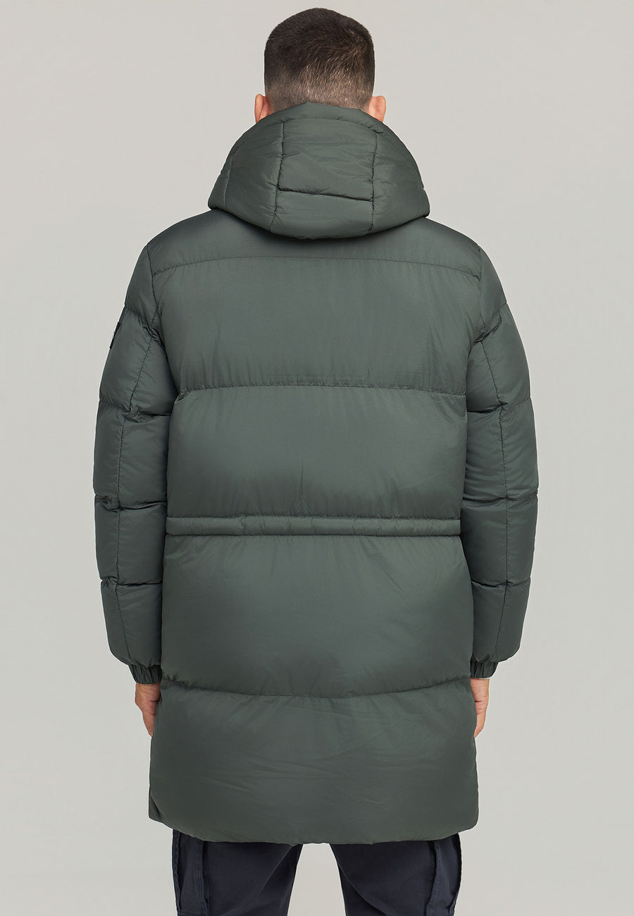 Jachetă pufoasă cu glugă pentru bărbați