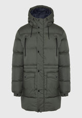 Jachetă pufoasă cu glugă pentru bărbați