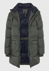 Jachetă pufoasă cu glugă pentru bărbați