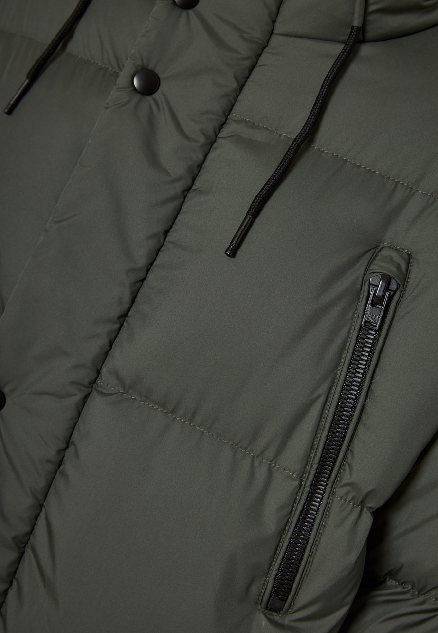 Jachetă pufoasă cu glugă pentru bărbați