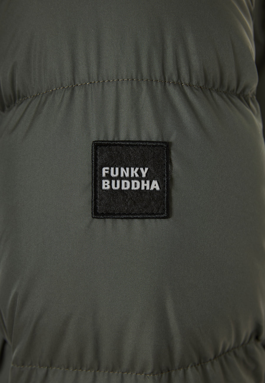 Jachetă pufoasă cu glugă pentru bărbați