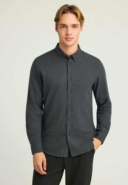 Cămașă oxford bărbătească cu guler cu nasturi - The Essentials