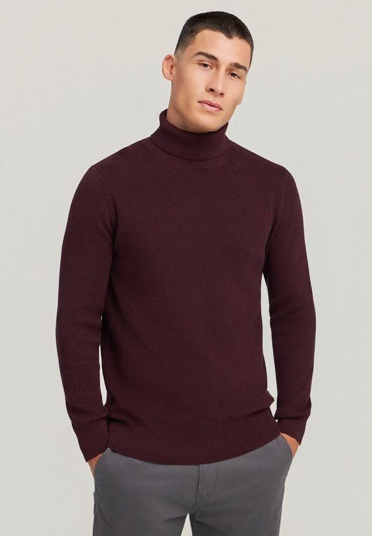 Men's knitted cotton turtleneck sweater