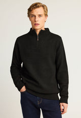 Pulover bărbătesc cu fermoar pe jumătate