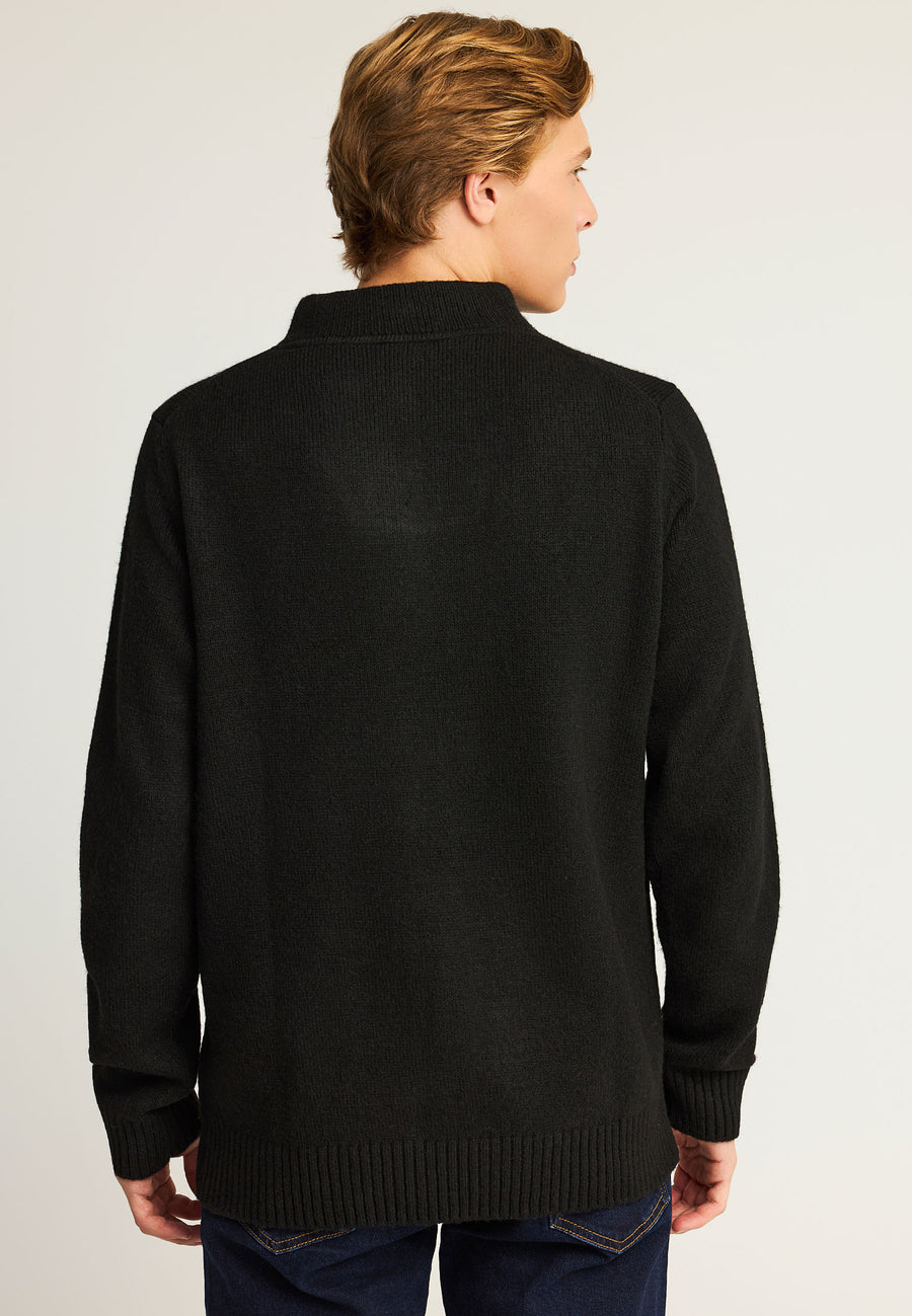 Pulover bărbătesc cu fermoar pe jumătate