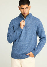 Pulover bărbătesc cu fermoar pe jumătate