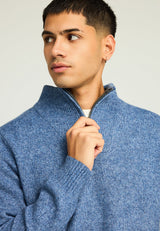 Pulover bărbătesc cu fermoar pe jumătate