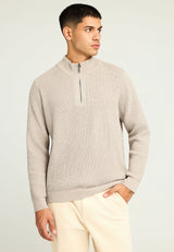 Pulover bărbătesc cu fermoar pe jumătate