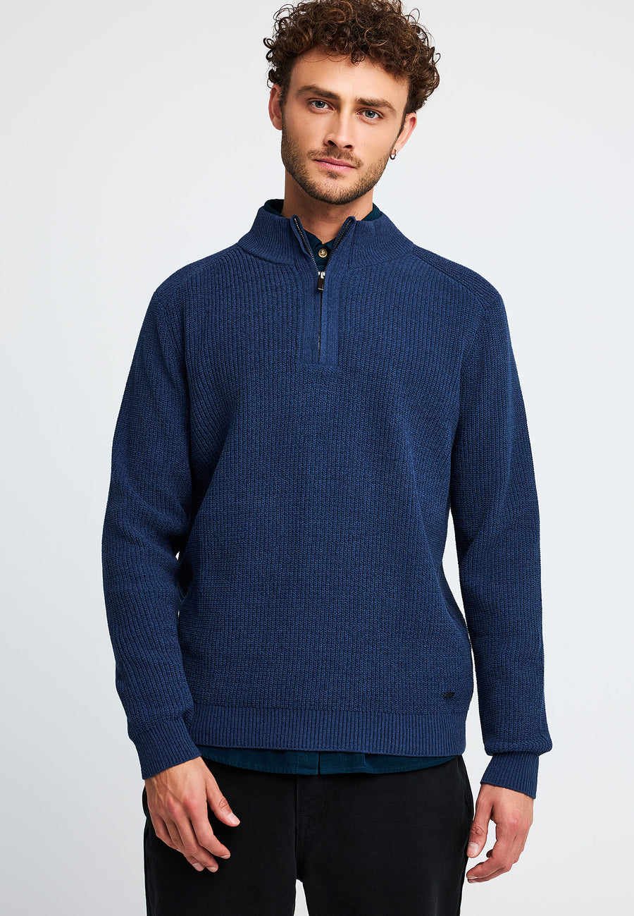 Pulover bărbătesc cu fermoar pe jumătate