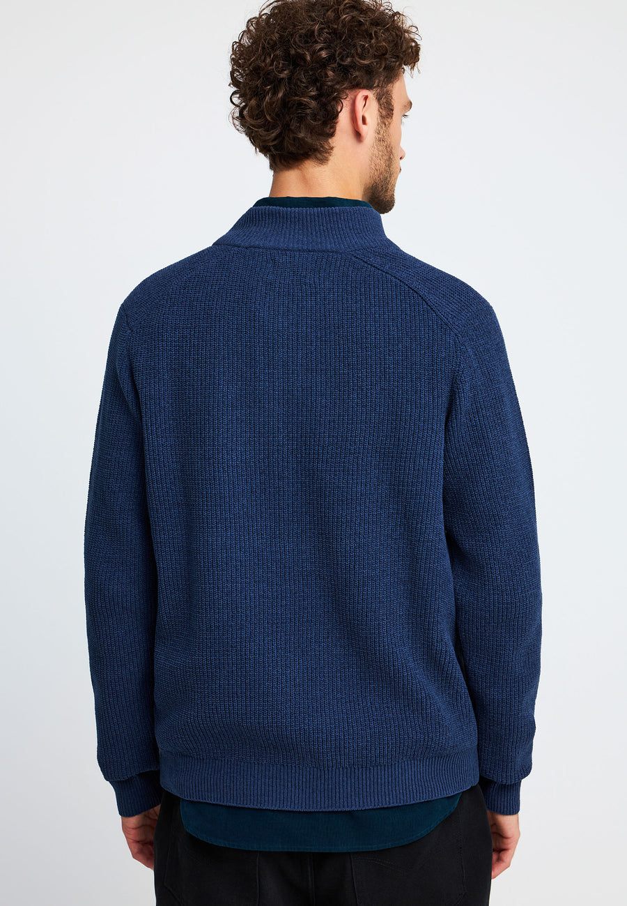 Pulover bărbătesc cu fermoar pe jumătate