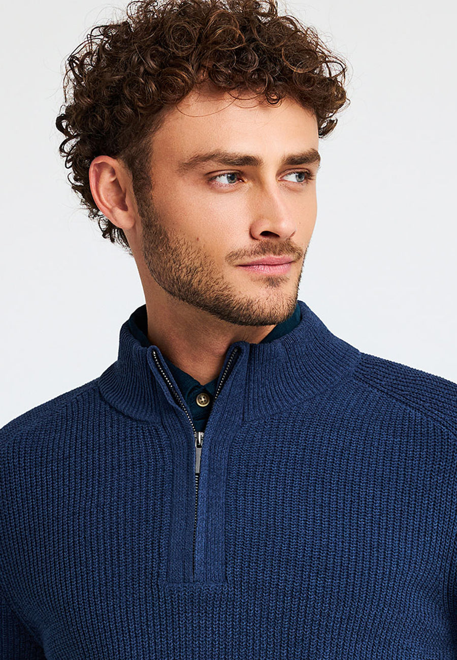 Pulover bărbătesc cu fermoar pe jumătate