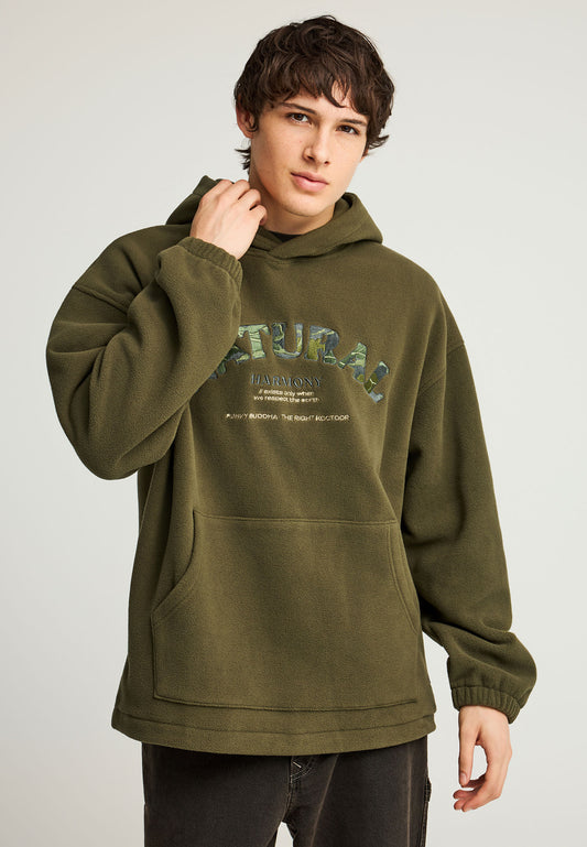 Hanorac bărbătesc sustenabil cu imprimeu pe piept