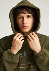 Hanorac bărbătesc sustenabil cu imprimeu pe piept