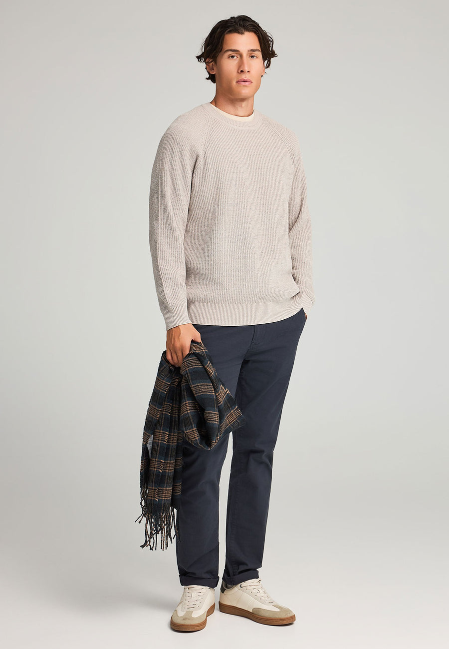 Pulover tricotat cu guler rotund pentru bărbați