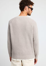 Pulover tricotat cu guler rotund pentru bărbați