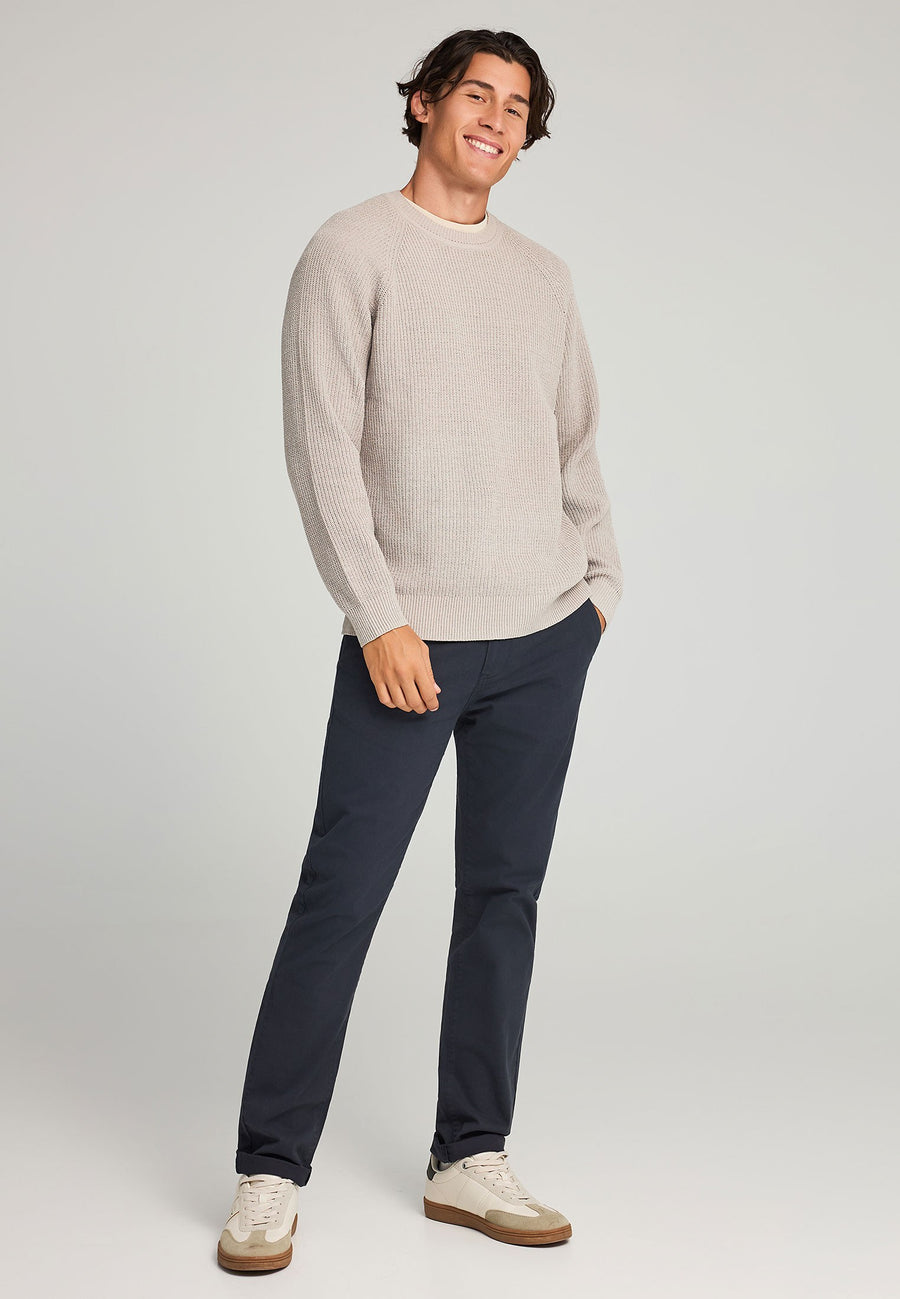 Pulover tricotat cu guler rotund pentru bărbați