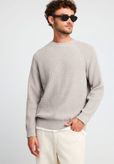 Pulover tricotat cu guler rotund pentru bărbați