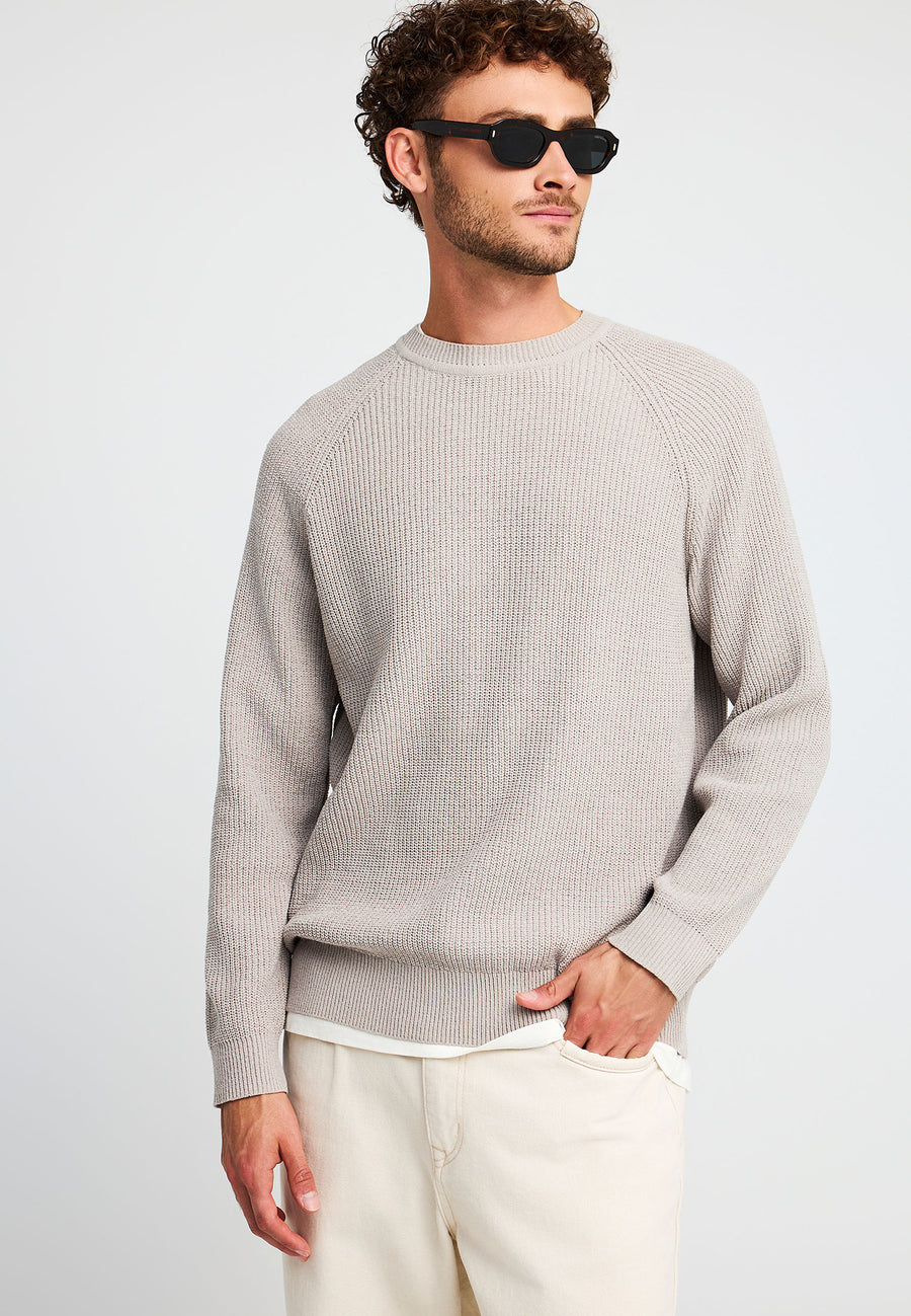 Pulover tricotat cu guler rotund pentru bărbați