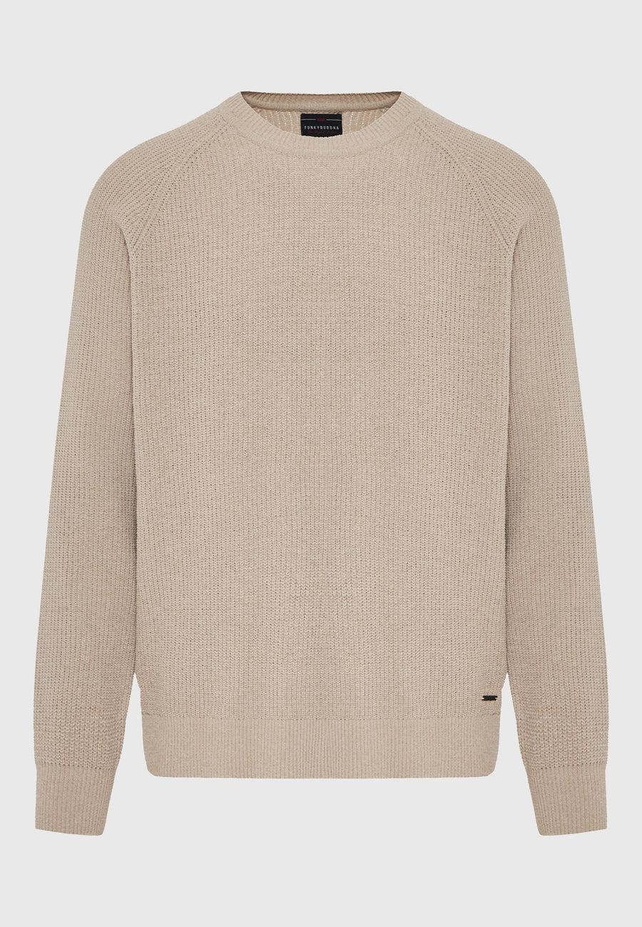 Pulover tricotat cu guler rotund pentru bărbați