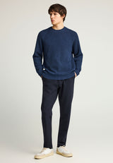 Pulover tricotat cu guler rotund pentru bărbați