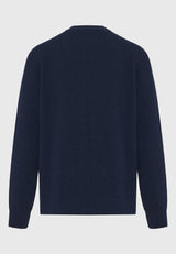 Pulover tricotat cu guler rotund pentru bărbați