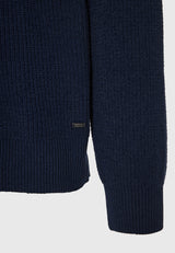 Pulover tricotat cu guler rotund pentru bărbați