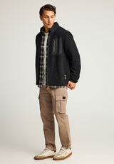 Hanorac cu fermoar din fleece sustenabil și buzunar la piept