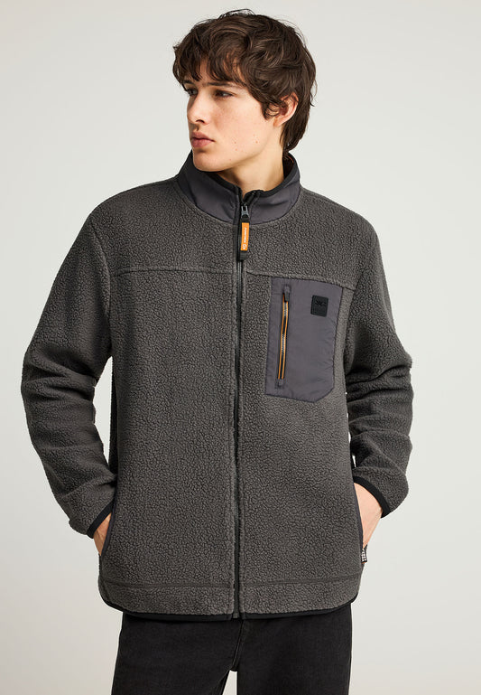 Hanorac cu fermoar din fleece sustenabil și buzunar la piept