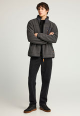 Hanorac cu fermoar din fleece sustenabil și buzunar la piept