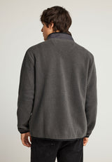 Hanorac cu fermoar din fleece sustenabil și buzunar la piept