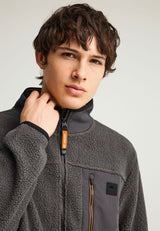 Hanorac cu fermoar din fleece sustenabil și buzunar la piept