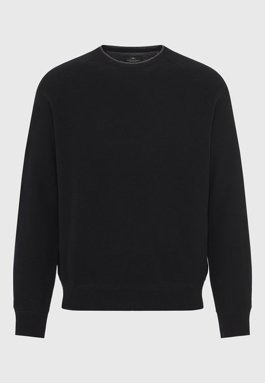 Hanorac bărbătesc cu guler rotund și finisaj striat