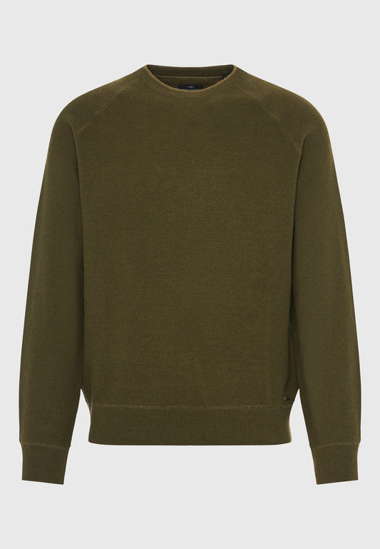 Hanorac bărbătesc cu guler rotund și finisaj striat