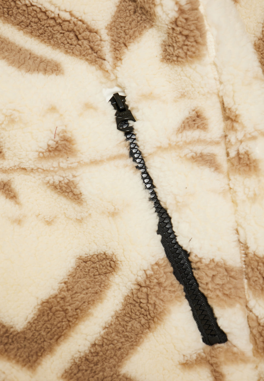 Hanorac supradimensionat din fleece cu fermoar și buzunare