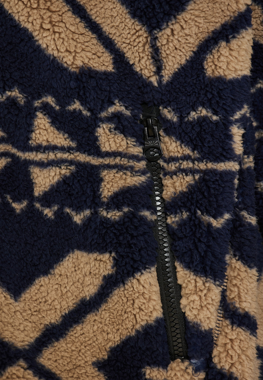 Hanorac supradimensionat din fleece cu fermoar și buzunare